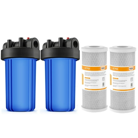 10 Inch Big Blue Whole House Water Filter Housing Replacement Carbon Cartridge 2* Housing+ 2* CTO Filter
10 Inch Big Blue Whole House Water Filter Housing Replacement Carbon Cartridge 2* Housing+ 2* CTO Filter