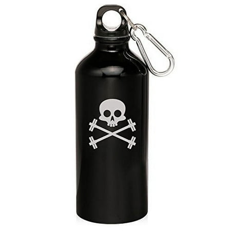 20oz Aluminum Sports Water Bottle Caribiner Clip Skull Barbells Athletics Weight Training (Black)
20oz Aluminum Sports Water Bottle Caribiner Clip Skull Barbells Athletics Weight Training (Black)