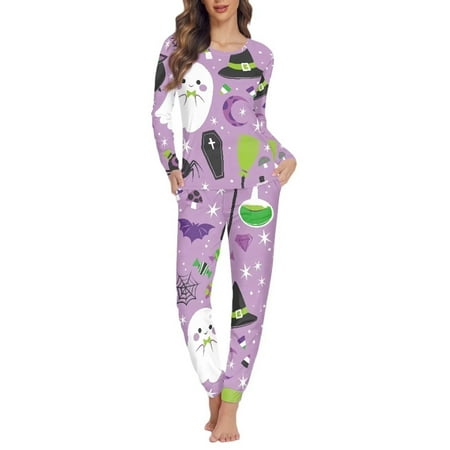 STUOARTE Women Sleepwear Halloween Pajamas Matching Set Loungewear Multi-Saeson Long Sleeve Sleepshirts PJ Holiday Family Elastic Skin Friendly Nightwear for Gift Size L
STUOARTE Women Sleepwear Halloween Pajamas Matching Set Loungewear Multi-Saeson Long Sleeve Sleepshirts PJ Holiday Family Elastic Skin Friendly Nightwear for Gift Size L