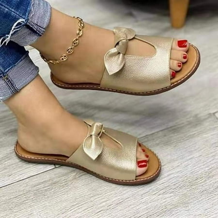 Women‘s Bow Tie Decor Slippers Open Toe Round Toe Solid Color Flat Slides Women‘s Indoor & Outdoor Comfy Shoes
Women‘s Bow Tie Decor Slippers Open Toe Round Toe Solid Color Flat Slides Women‘s Indoor & Outdoor Comfy Shoes
