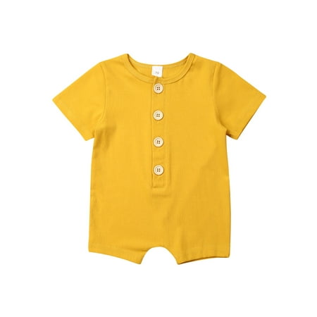 Kuriozud Newborn Baby Solid Color Crew Neck Short Sleeve Button Down Romper
Kuriozud Newborn Baby Solid Color Crew Neck Short Sleeve Button Down Romper