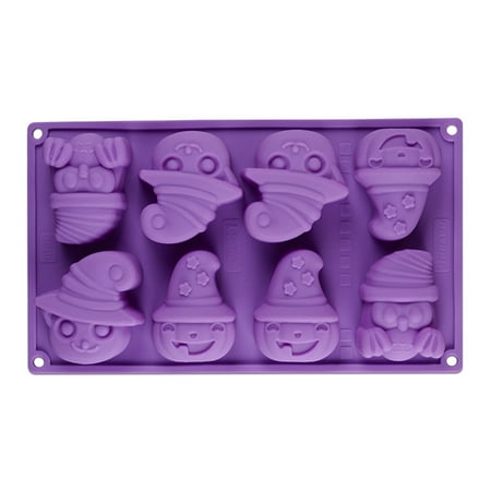 Yrtoes Halloween Silicone Pumpkin Silicone Mold 8 Cavity Kitchen Baking Tools