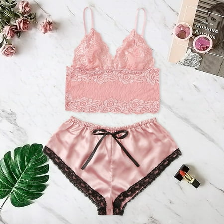 MRULIC lingerie for women Women Satin Lace Silk Camisole Shorts Set Sleepwear Pajamas Lingerie Underwear Pink + XL
MRULIC lingerie for women Women Satin Lace Silk Camisole Shorts Set Sleepwear Pajamas Lingerie Underwear Pink + XL
