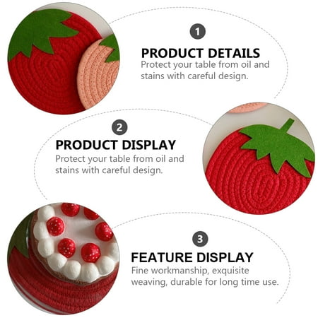 Insulated Bowl Pad 1pc Strawberry Shape Cup Bowl Mat Heat-resistant Place Mat Woven Cotton Coaster
Insulated Bowl Pad 1pc Strawberry Shape Cup Bowl Mat Heat-resistant Place Mat Woven Cotton Coaster