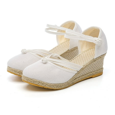 Cathalem Sandals for Women Women Shoes Linen Sandals Platform Wedge Sandals Fashion Versatile Braided Buckle Breathable Wedge Sandal White 8.5
Cathalem Sandals for Women Women Shoes Linen Sandals Platform Wedge Sandals Fashion Versatile Braided Buckle Breathable Wedge Sandal White 8.5