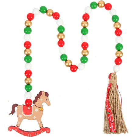 NUOLUX Christmas Wood Beads Garland with Hemp Rope and Wooden Horse Pendant Christmas Tired Tray Decor
NUOLUX Christmas Wood Beads Garland with Hemp Rope and Wooden Horse Pendant Christmas Tired Tray Decor
