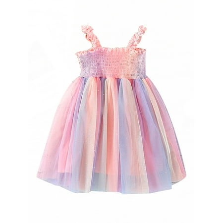 xkwyshop Kids Little Girls Summer Sweet Dress Rainbow Color Mesh Sleeveless Suspender Princess Skirt for Travel Vacation
xkwyshop Kids Little Girls Summer Sweet Dress Rainbow Color Mesh Sleeveless Suspender Princess Skirt for Travel Vacation