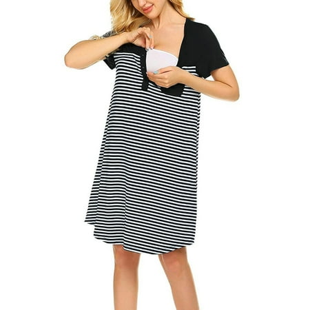 asdoklhq Maternity Dresses for WomenWomen Maternity Short Sleeve Pocket Striped Nursing Dress For Breastfeeding
asdoklhq Maternity Dresses for WomenWomen Maternity Short Sleeve Pocket Striped Nursing Dress For Breastfeeding