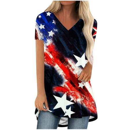 Crop Tops for Women Sequin Tops for Women Independence Day Women s Fashion Casual V-Neck Flower Loose Painting Painting Short Sleeve T-Shirt Top Blouse High Top Women Maternity Tops Red M
Crop Tops for Women Sequin Tops for Women Independence Day Women s Fashion Casual V-Neck Flower Loose Painting Painting Short Sleeve T-Shirt Top Blouse High Top Women Maternity Tops Red M