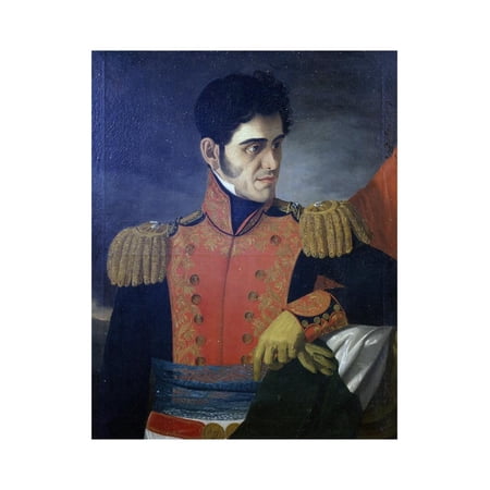 Portrait of Antonio Lopez De Santa Anna Print Wall Art