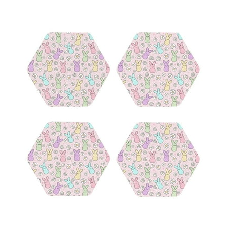 Coasters Set of 4 - Abstract Cute Rabbit Flower Pink Drink Coasters for Tabletop Protection Leather Coasters for Living Room Decor and Housewarming Gift Hexagon
Coasters Set of 4 - Abstract Cute Rabbit Flower Pink Drink Coasters for Tabletop Protection Leather Coasters for Living Room Decor and Housewarming Gift Hexagon