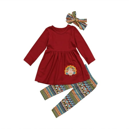 Thanksgiving Turkey Kids Baby Girls Outfits Clothes T-shirt Top Dress Pants Set
Thanksgiving Turkey Kids Baby Girls Outfits Clothes T-shirt Top Dress Pants Set