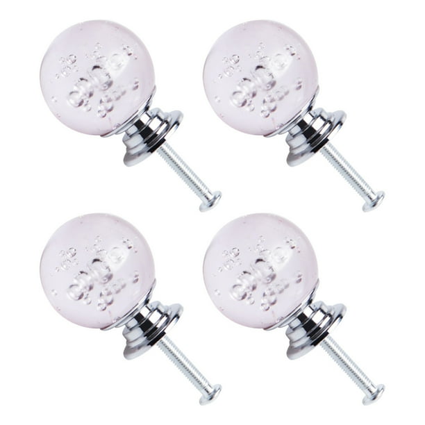 30mm Dia Crystal Knobs Wardrobe Dresser Door Knobs Pull Handle for Home Office Furniture Cupboard Decorative Pink 4pcs