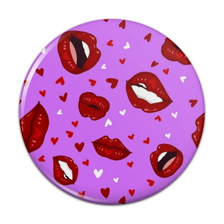 Luscious Red Lips Kiss Pattern Set Kitchen Refrigerator Locker Button Magnet