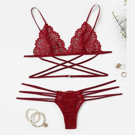 MRULIC lingerie for women New Women Lace Lingerie Thong Set Bodydoll Sleepwear Bandage Bra Underwear Red + M
MRULIC lingerie for women New Women Lace Lingerie Thong Set Bodydoll Sleepwear Bandage Bra Underwear Red + M