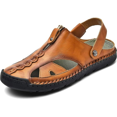 Mens Closed Toe Leather Sandals Summer Casual Fisherman Sandals Walking Outdoor Beach Shoes
Mens Closed Toe Leather Sandals Summer Casual Fisherman Sandals Walking Outdoor Beach Shoes