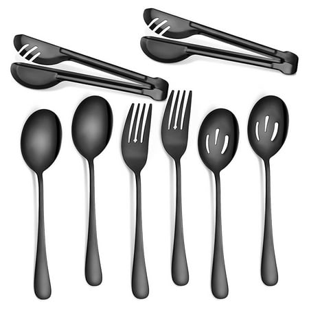 Stainless Steel Flatware Serving Utensils Serving Spoon Set of for Kitchen (Black 8 Pieces)
Stainless Steel Flatware Serving Utensils Serving Spoon Set of for Kitchen (Black 8 Pieces)