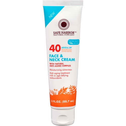 Safe Harbor Natural Suncare Face & Neck Cream Sunscreen, SPF 40, 3 fl oz
