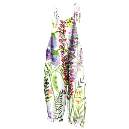 Usmixi Jumpsuits for Women Baggy Loose Wide Leg Ladies Fashion Adjustable Strap Cotton Linen Pocket Jumpsuits Overalls Summer Formal Plants Print Round Neck Sleeveless Long Rompers Green l
Usmixi Jumpsuits for Women Baggy Loose Wide Leg Ladies Fashion Adjustable Strap Cotton Linen Pocket Jumpsuits Overalls Summer Formal Plants Print Round Neck Sleeveless Long Rompers Green l