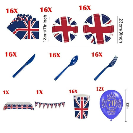 Paiwinds Party Decorations 126 Pcs Tableware Set - Tablecloth/Napkins/Cups/Paper Plates/Dinnerware Set/Bunting Flags Queens Platinum_Jubilee 2022 Decorations Party Supplies for 16 Guests
Paiwinds Party Decorations 126 Pcs Tableware Set - Tablecloth/Napkins/Cups/Paper Plates/Dinnerware Set/Bunting Flags Queens Platinum_Jubilee 2022 Decorations Party Supplies for 16 Guests