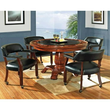 Steve Silver Company Tournament 50" Round Poker Game Table Top in Cherry and Black