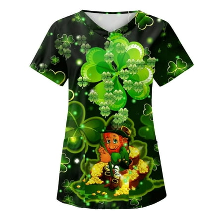 Women Scrubs Top Nurses Clothing Workwear Working Uniform T-Shirt Fashion Green Leaf Printed V-Neck Pocket Short Sleeve Leisure T-Shirt Top
Women Scrubs Top Nurses Clothing Workwear Working Uniform T-Shirt Fashion Green Leaf Printed V-Neck Pocket Short Sleeve Leisure T-Shirt Top