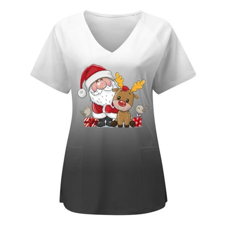 TAIAOJING Women Scrubs Top Christmas Print Short Sleeve Pocket V Neck Overalls T Shirt Short Sleeve Top Casual Blouses T Shirts
TAIAOJING Women Scrubs Top Christmas Print Short Sleeve Pocket V Neck Overalls T Shirt Short Sleeve Top Casual Blouses T Shirts