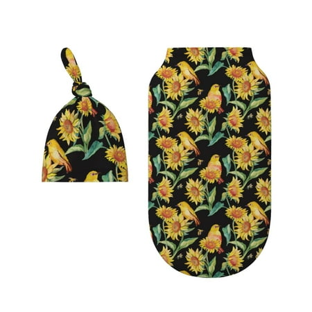Wukai Sunflowers And Bird Newborn Swaddle Set 100% Cotton Matching Headband and Beanie Set
Wukai Sunflowers And Bird Newborn Swaddle Set 100% Cotton Matching Headband and Beanie Set