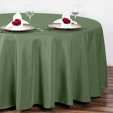 BalsaCircle 108 Round Polyester Tablecloth Wedding Table Linens Willow Green