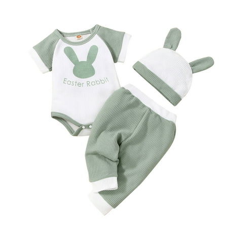 EHTMSAK Newborn Infant Baby Toddler Girl 3PCS Short Sleeve Outfits Bodysuit and Pants Set Summer Clothing Set with Hat Green 0-18M 80
EHTMSAK Newborn Infant Baby Toddler Girl 3PCS Short Sleeve Outfits Bodysuit and Pants Set Summer Clothing Set with Hat Green 0-18M 80