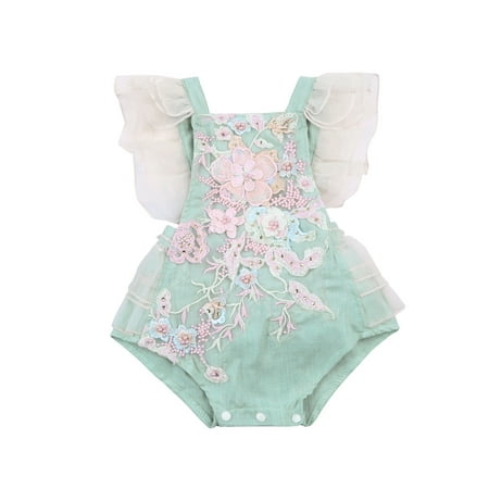 TheFound Newborn Baby Girl Ruffle Floral Romper Sleeveless Halter Top Backless Bodysuit Lace Tutu Dress Summer Clothes
TheFound Newborn Baby Girl Ruffle Floral Romper Sleeveless Halter Top Backless Bodysuit Lace Tutu Dress Summer Clothes