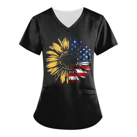 TKing Fashion Women Plus Size Scrubs Top Ruffle Round Neck Short Sleeve Printed Pockets Work Blouse for Women Black 3XL
TKing Fashion Women Plus Size Scrubs Top Ruffle Round Neck Short Sleeve Printed Pockets Work Blouse for Women Black 3XL