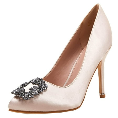 Jeanewpole1 Women s Stiletto High Heel Pumps Classic Party Wedding Pointed Toe Pump Shoes with Jewel Buckle
Jeanewpole1 Women s Stiletto High Heel Pumps Classic Party Wedding Pointed Toe Pump Shoes with Jewel Buckle