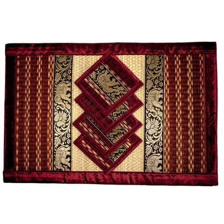CCcollections Placemat Coaster 4 sets Eco-Friendly Heat Resistant Easy to Wipe Clean - LUXURY LARGE T2 - Red (Burgundy)
CCcollections Placemat Coaster 4 sets Eco-Friendly Heat Resistant Easy to Wipe Clean - LUXURY LARGE T2 - Red (Burgundy)