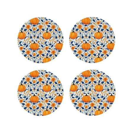 Lukts Blue Orange Pumpkin fall Print Leather Drinks Coasters Set of 4 Suitable or Drinks Furniture Protection and Easy Clean up-Round Shape
Lukts Blue Orange Pumpkin fall Print Leather Drinks Coasters Set of 4 Suitable or Drinks Furniture Protection and Easy Clean up-Round Shape