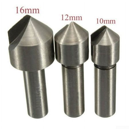 3pcs 90° HSS Countersink Drill Bit Set Kit for Wood Steel Hard Metal 10+12+16mm
3pcs 90° HSS Countersink Drill Bit Set Kit for Wood Steel Hard Metal 10+12+16mm