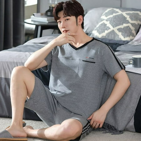 QWZNDZGR Summer New Knitted Cotton Short Sleeve Men Pajamas Sets Male Pajama Set Letter Pajama For Men Sleepwear Suit Homewear Size XXXXL
QWZNDZGR Summer New Knitted Cotton Short Sleeve Men Pajamas Sets Male Pajama Set Letter Pajama For Men Sleepwear Suit Homewear Size XXXXL