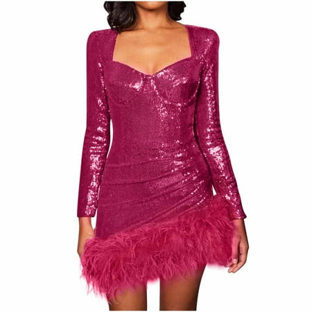 fartey Sequin Dress for Women Long Sleeve Mini Dresses Sexy Bodycon Feather Patchwork Prom Dress Evening Party Club Date Night Dress
fartey Sequin Dress for Women Long Sleeve Mini Dresses Sexy Bodycon Feather Patchwork Prom Dress Evening Party Club Date Night Dress