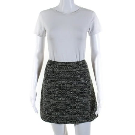 Pre-owned|Tory Burch Womens Wool Blend Metallic Tweed Mini Skirt Gray Size 6