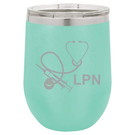 12 oz Double Wall Vacuum Insulated Stainless Steel Stemless Wine Tumbler Glass Coffee Travel Mug With Lid Licensed Practical Nurse LPN (Teal)
12 oz Double Wall Vacuum Insulated Stainless Steel Stemless Wine Tumbler Glass Coffee Travel Mug With Lid Licensed Practical Nurse LPN (Teal)