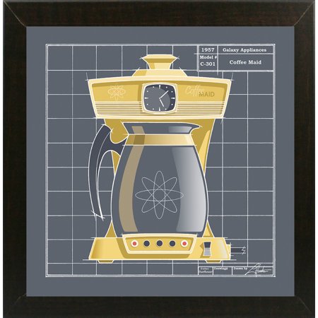 Galaxy Coffeemaid - Sunflower-LARHUN128864 Print 16"x16" by Larry Hunter in a Affordable Brazilian Walnut Medium