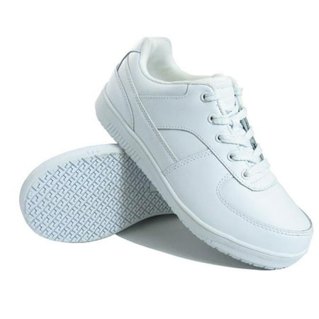 Genuine Grip 215 Womens Slip-Resistant Athletic Work Shoes Wide White