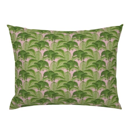 Ferns Nature Green Botanical Classic Plants Victorian Pillow Sham by Roostery