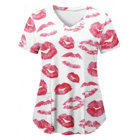 Rejlun Ladies T Shirt Short Sleeve Scrub Tops V Neck Nursing Tees Basic Pullover Fashion Beach Nurse T-shirt Style-G S
Rejlun Ladies T Shirt Short Sleeve Scrub Tops V Neck Nursing Tees Basic Pullover Fashion Beach Nurse T-shirt Style-G S