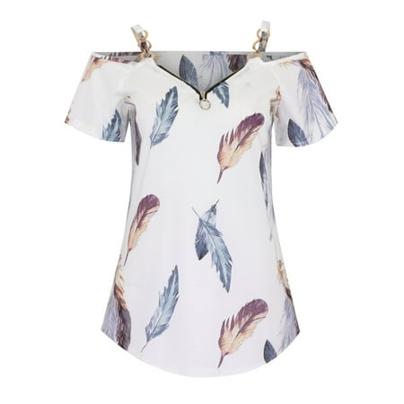 Simplmasygenix Women Tops Summer Clearance Women Pirnt V-neck Short Sleeve Strapless T Shirt Polluver Blouse Tank Tops
Simplmasygenix Women Tops Summer Clearance Women Pirnt V-neck Short Sleeve Strapless T Shirt Polluver Blouse Tank Tops