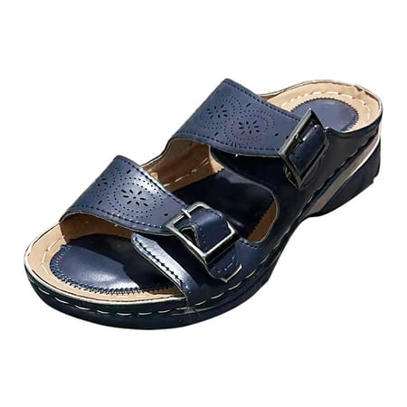 GNEIKDEING Women Summer Solid Color Buckle Strap Casual Open Toe Wedges Soft Bottom Breathable Slippers Shoes Sandals Gift on Clearance
GNEIKDEING Women Summer Solid Color Buckle Strap Casual Open Toe Wedges Soft Bottom Breathable Slippers Shoes Sandals Gift on Clearance