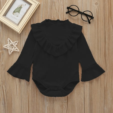 Fidelma Girls Romper&Jumpsuit Newborn Infant Baby GIrls Long Sleeve Frill Solid Romper Bodysuit Clothes Black-90
Fidelma Girls Romper&Jumpsuit Newborn Infant Baby GIrls Long Sleeve Frill Solid Romper Bodysuit Clothes Black-90