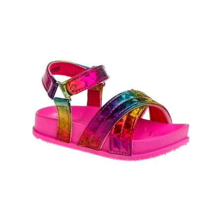Laura Ashley Girls Footbed Open toe Hook and Loop Sandals.