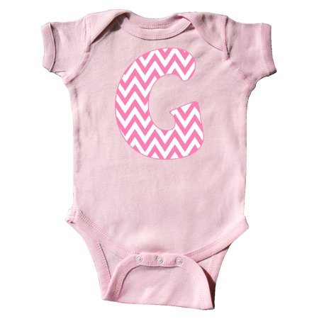 Inktastic Cute Pink Chevron Initial G Gift Baby Boy or Baby Girl Bodysuit
