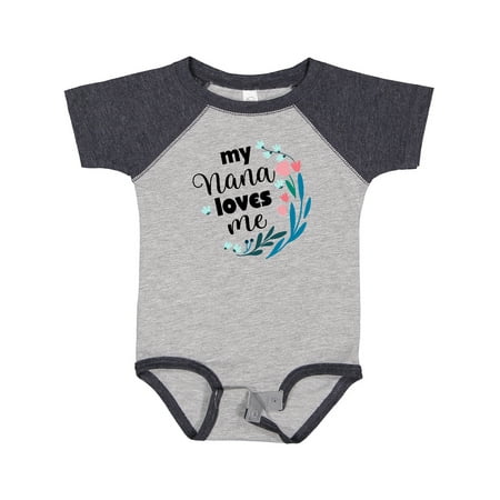 Inktastic My Nana Loves Me Granddaughter Gift Baby Girl Bodysuit